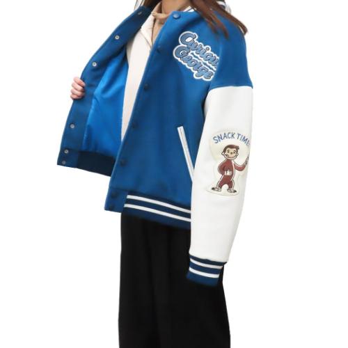 おさるのジョージ アウター レディース スタジャン ドリーミングバナナ L 絵本キャラクター グッズ おさるのジョージ アウター レディース スタジャン ドリーミングバナナ