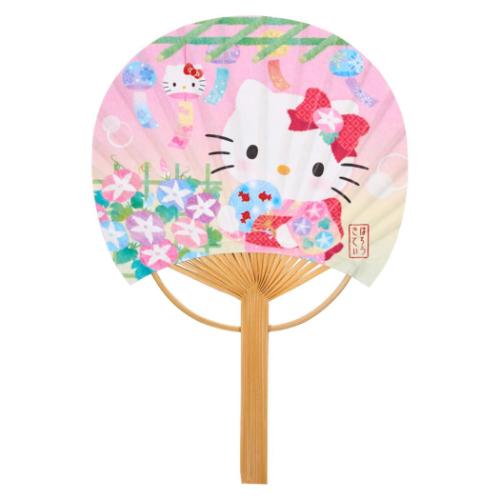 ハローキティ グリーティングカード シヨチユウJSP 19-5 サマー ハローキティ風鈴竹うちわ キャラクター グッズ メール便可