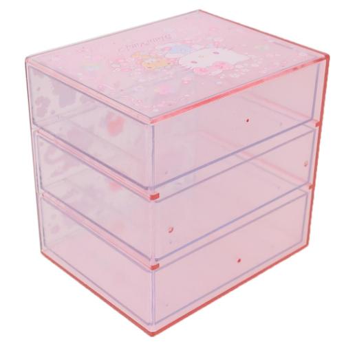 ハローキティ 卓上収納 3段チェスト サンリオ キャラクター グッズの