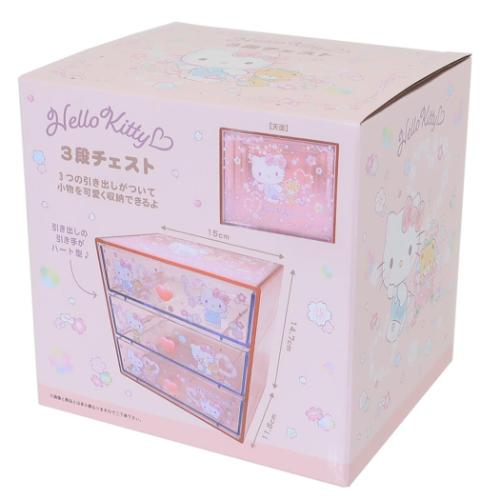 ★たくちゃん様★ エンジェルキティ ３段チェスト、３段収納、SANRIO ハローキティ 卓上収納 3段チェスト サンリオ キャラクター グッズの