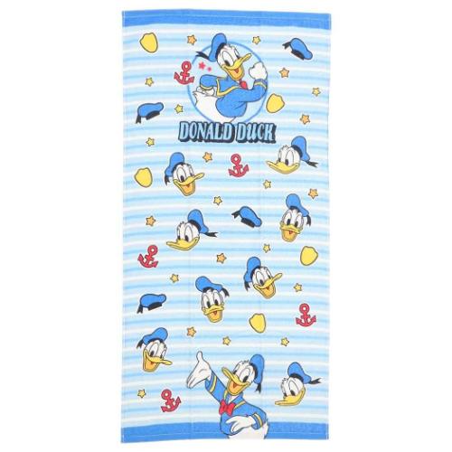ドナルドダック バスタオル プリントビッグタオル ブルーボーダー