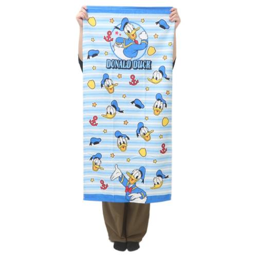 ドナルドダック バスタオル プリントビッグタオル ブルーボーダー
