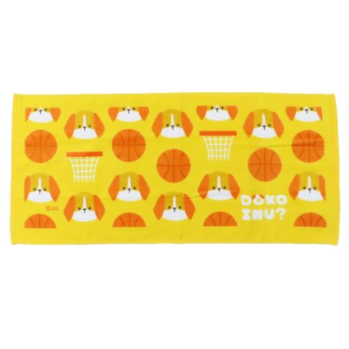 DOKOINU? フェイスタオル プリントロングタオル バスケ 面白雑貨