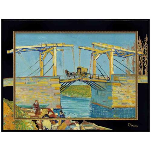フィンセント ファン ゴッホ 名画 ビッグアート 名画LLシリーズ アルルの跳ね橋 額付きポスター インテリア グッズ 取寄品