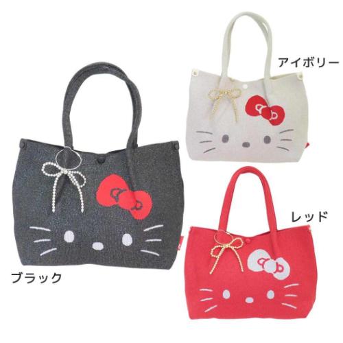 ハローキティ ハンドバッグ IP.デリ.ルフル. 編み生地ミニバッグ サンリオ キャラクター グッズ