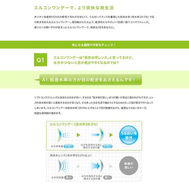 (10％OFFクーポン!)6箱180枚(30枚入×6) エルコン ワンデー 無色 度あり L-CON1DAY コンタクトレンズ 1日使用 クリアレンズ clear 透明_1