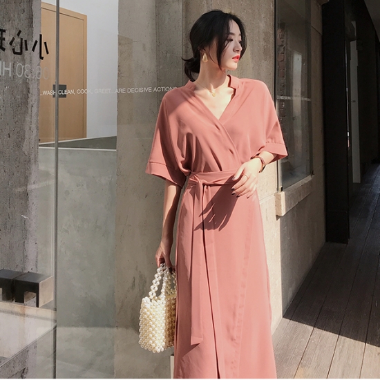 ピンク シャツワンピース ウエストリボン ラップスカート 大人スタイルの通販はau Pay マーケット Yuzu Shibuya