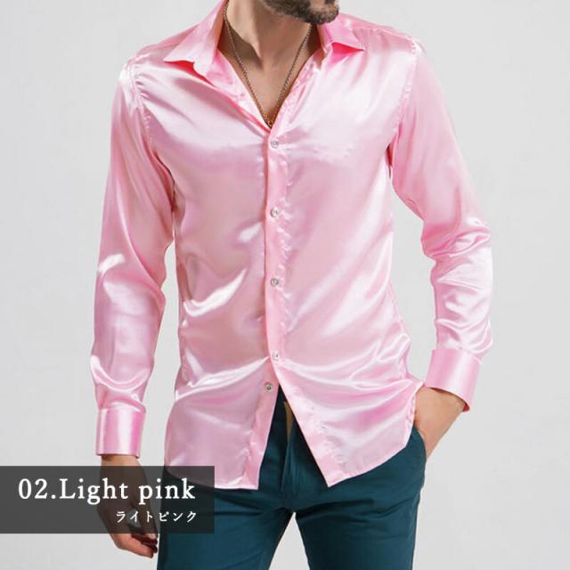 サテンシャツ メンズ 全12色 サテンドレスシャツ ダンス衣装 ステージ衣装 マジック マジシャン コスチューム 社交ダンス衣装 の通販はau Pay マーケット Tdb
