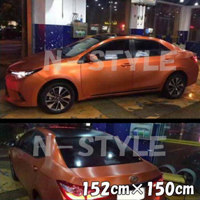 カーラッピングシート　アイスアルミブラッシュ152ｃｍ×150cｍブラウン　ヘアラインブラッシュド　マットクロームブラッシュ 伸縮裏溝付の通販は 5,742円