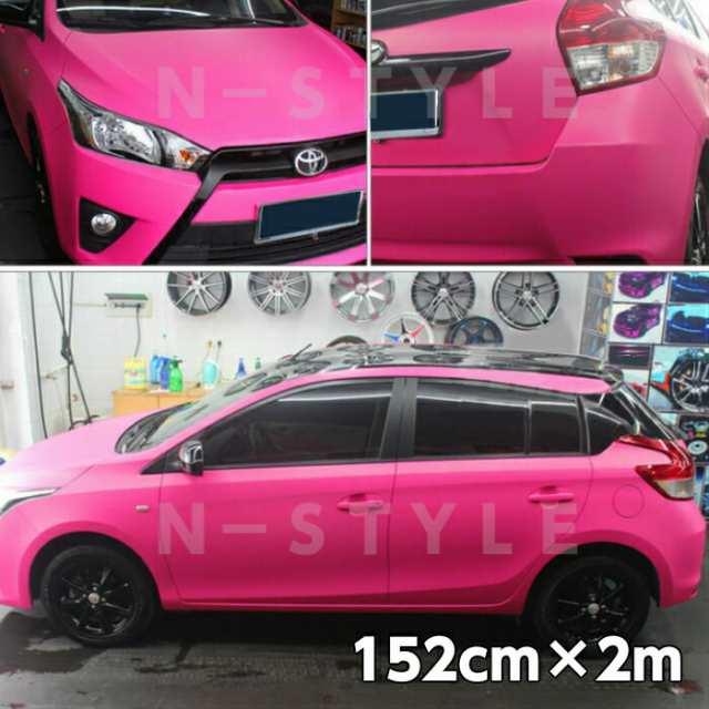 カーラッピングシート152ｃｍ×2ｍ　マットローズピンク　艶なしラッピングフィルム　耐熱耐水曲面対応裏溝付の通販は