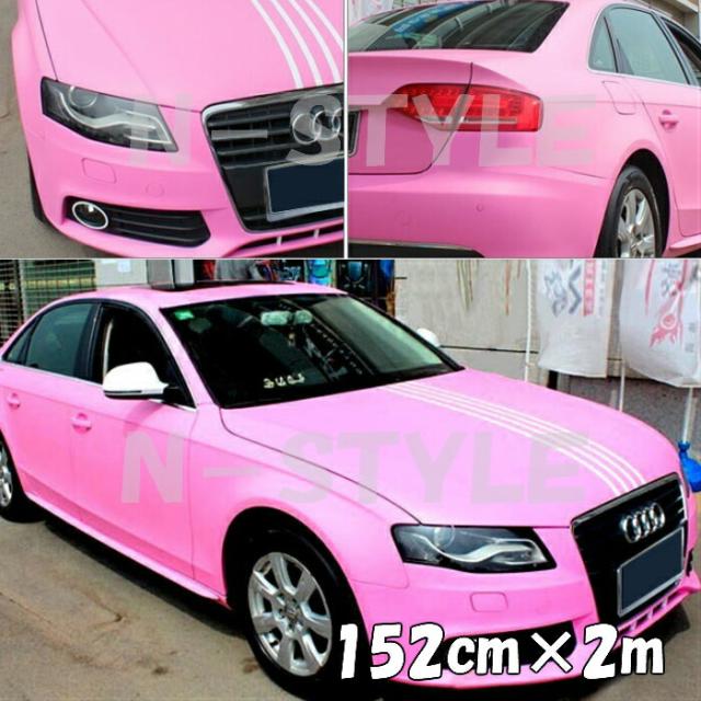 カーラッピングシート 152cm×2m マットピンク艶なしラッピングフィルム 耐熱耐水曲面対応裏溝付 艶消しカッティングシートの通販は 4,959円