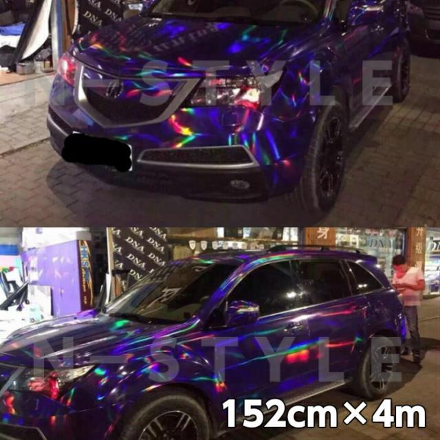 カーラッピングシート マジョーラメッキ 152cm×4m パープル ホログラム調メッキ カーラッピングフィルム 耐熱耐水裏溝付 カッティングシート ステッカー 15,758円