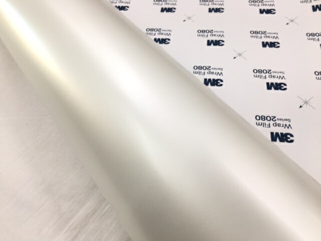 3M ラッピングシート 152cm×100cm サテンパールホワイト2080 SP10 カーラッピングフィルム 非ダイノック自動車用 白_1
