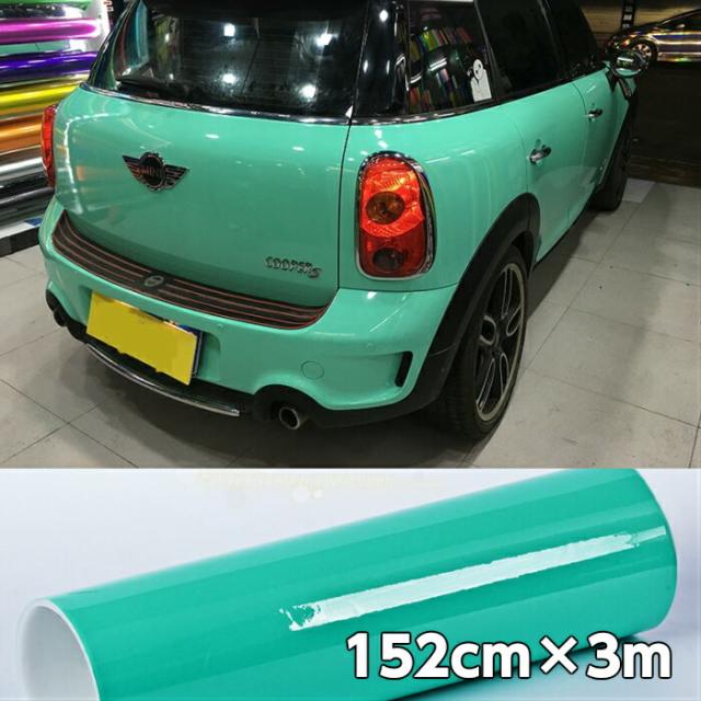 カーラッピングシート キャンディティファニー152cm×3ｍ 艶ありエメラルドハイグロスカーラッピングフィルム耐熱耐水曲面対応裏溝付 カッティングシート