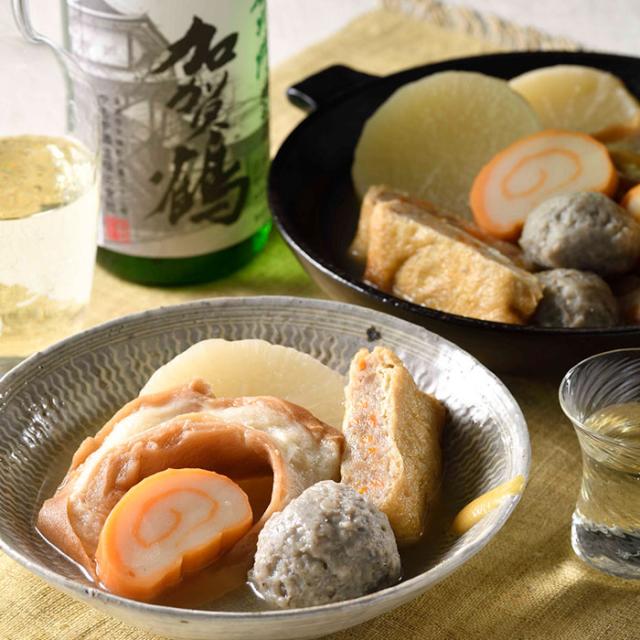 純米酒 加賀鶴 石川門と金澤おでんセット 日本酒 おでん やちや酒造 赤玉本舗 コラボ 石川県 お取り寄せ 産直 ご当地 グルメ 御歳暮ギフト