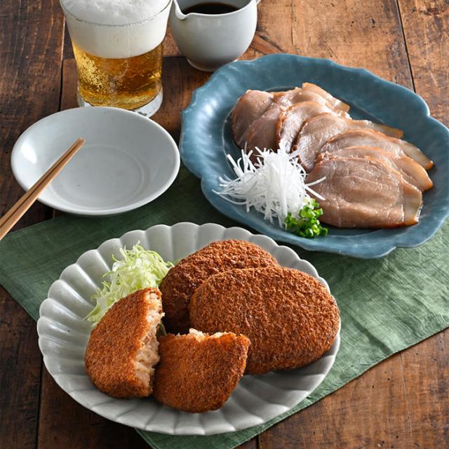 焼き豚コロッケ＆焼き豚スライスセット チャーシュー 霧島山麓ポーク ご飯のお供 酒の肴 つまみ 父の日 母の日 中元 歳暮 ギフト 贈り物 お祝い プレゼント 2024冬ギフト