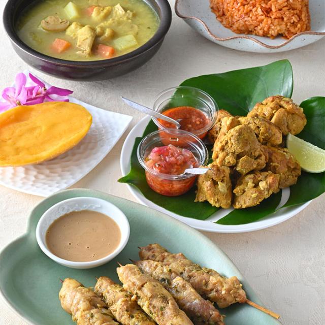 バリめしお試しセット インドネシア アジア料理 アジアン ナシゴレン ココナッツカレー サテ サンバル チキン マンゴー バリめし屋 軽井沢 ホムパの通販は