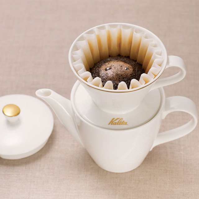 kalita（カリタ） ドリッパー・ポットギフトセット コーヒー 珈琲セット 青海波 ナルミ ボーンチャイナウェーブ 73195 BC-185 ギフト