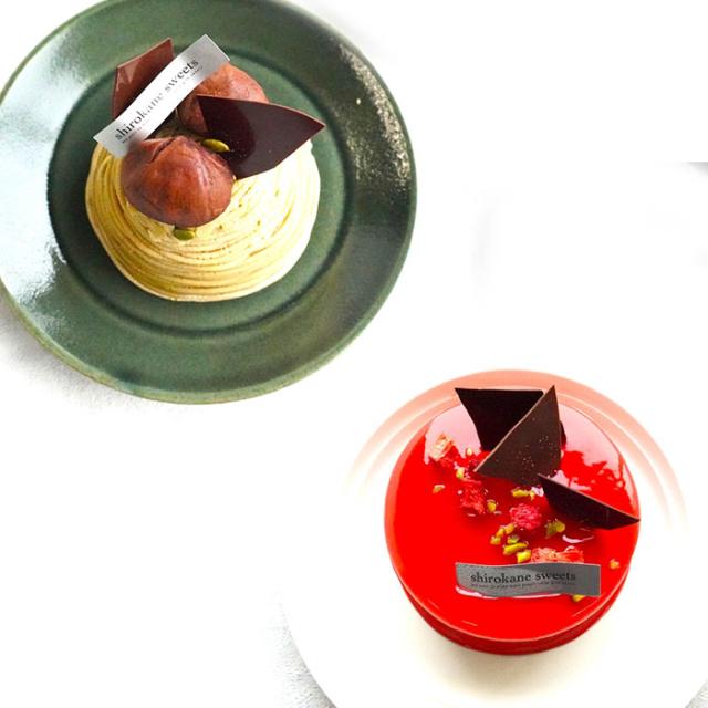 shirokane sweets TOKYO ケーキ モンブラン（3号サイズ）・フランボワーズ（3号サイズ）2個セット ホール ケーキ 白金 和栗