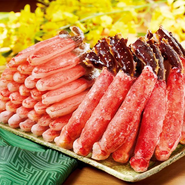 殻剥きタラバ＆ズワイ脚セット（1.2kg） カニ 剥き身 タラバ ズワイ 贅沢 食べ比べ 蟹の王様 甘み ボイル 冷凍 海鮮 17,964円