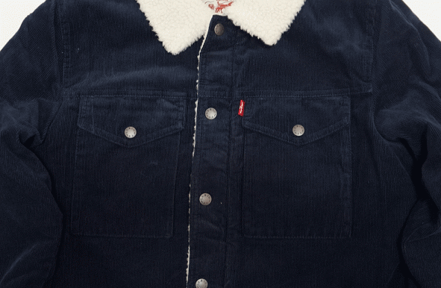 米国モデル】 Levis リーバイス SHERPA CORDUROY TRUCKER ボア