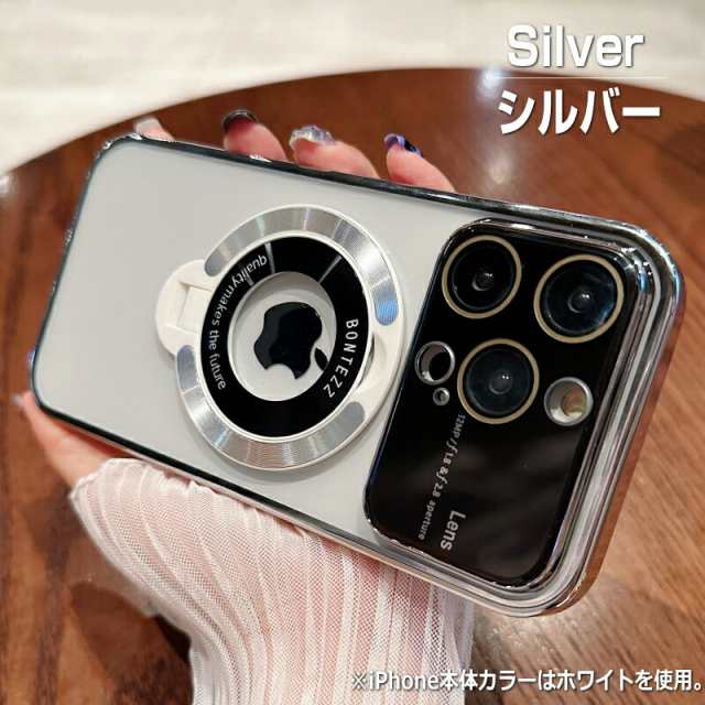 iPhone ケース クリア 透明 スタンド＆カメラレンズカバー付き