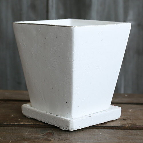 陶器鉢 植木鉢 フレグランドスクエアポット 白 受け皿付き Lサイズ H1648 幅15 高さ16cmの通販はau Pay マーケット 陶器舎