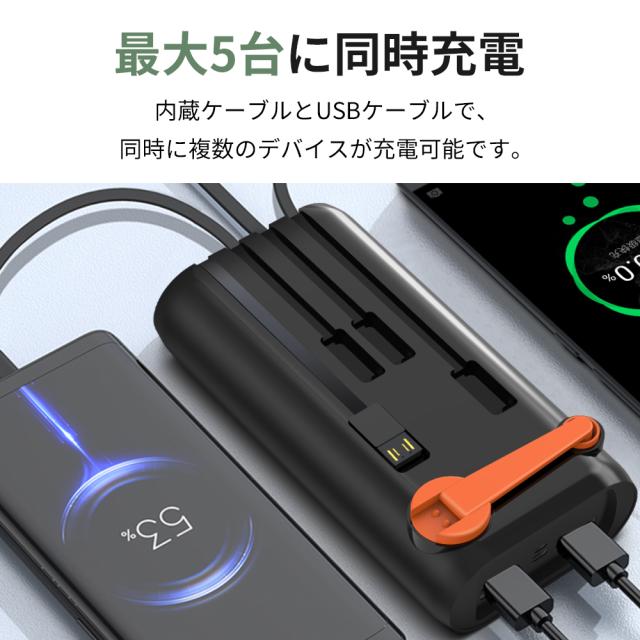 ソーラーモバイルバッテリー 大容量 61200mAh 手回し充電 急速充電 災害 MOTTARI 【61200mAh超大容量&3.0A急速充電】ソーラー モバイル