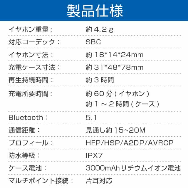 ワイヤレスイヤホン Bluetooth イヤホン Bluetooth5.1 ブルートゥース