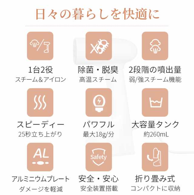 2023最新作】スチームアイロン 衣類スチーマー ハンガーにかけたまま シワ伸ばし ハンディースチーマー コンパクト スチーマー 簡単アの通販はau  PAY マーケット - Dukkore | au PAY マーケット－通販サイト