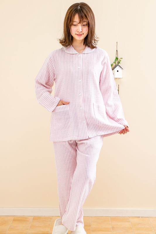 肌にやさしい綿100 柔らかい肌触りで涼しい楊柳ガーゼ パジャマ レディース 前開き 長袖 母の日 ギフト ルームウェア 入院準の通販はau Pay マーケット 部屋着の時間