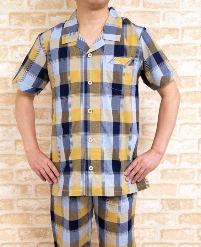 売り尽くし 送料無料 パジャマ メンズ 夏 半袖 綿100 涼しいシワ加工生地 初夏 盛の通販はau Pay マーケット 部屋着の時間