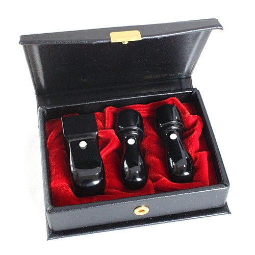 法人印鑑３本セット ケース付 黒水牛【天丸】代表印 銀行印18mm（天丸蓋付）と角印21mm KK-BOx【Bの通販は