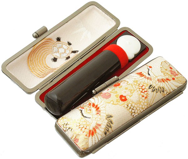 印鑑 はんこセット 黒水牛印鑑 18mm実印 幸運〜鶴のケース付き 5,391円