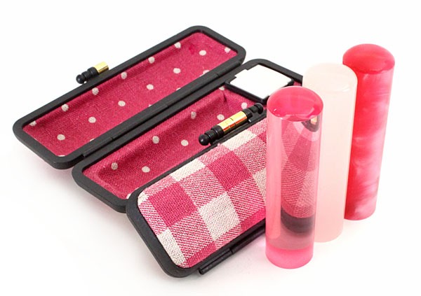 印鑑 はんこセット ３色から選べる印鑑 10 5mm認印 銀行印 かわいい キャンバスチェックケースの通販はau Pay マーケット 便利工房なかやま