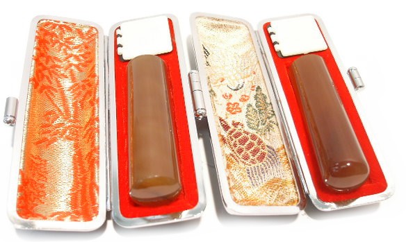 印鑑 2本セット シープホーン 羊 12mm 銀行印 13.5mm 実印 黒色 牛革もみ 印鑑ケースの通販は