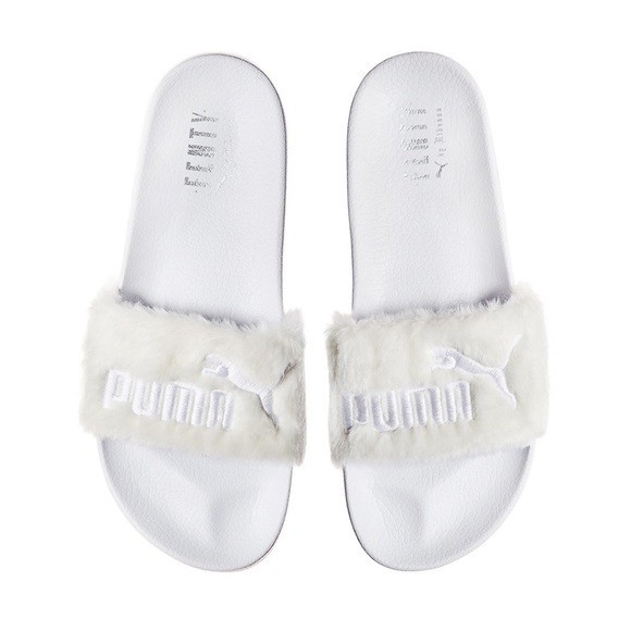 white puma fenty slides