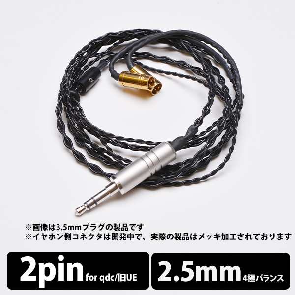 eイヤホン・ラボ Obsidian 2Pin Pro-2.5mm(イヤループ仕様) 120cm-