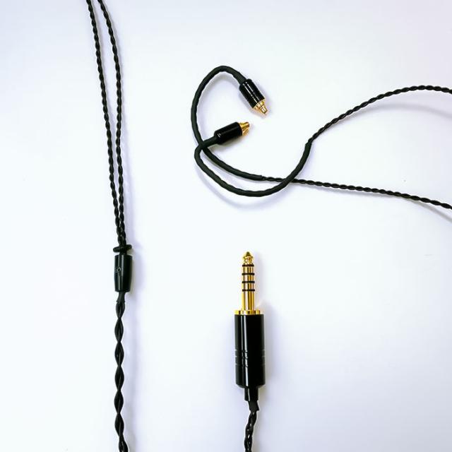 e☆イヤホン・ラボ Obsidian GeN2 MMCX-4.4mm (イヤーループ仕様) 120cm イヤホンケーブル リケーブル イヤホンアクセサリ バランス接続の通販は