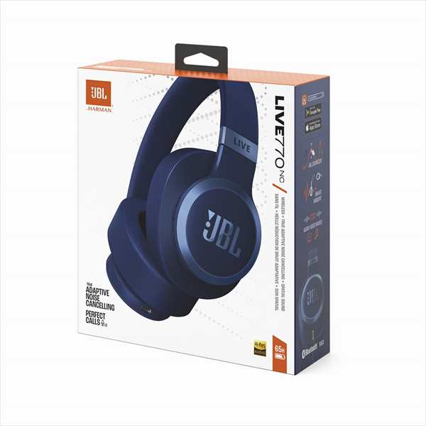 JBL LIVE770NC ブルー ジェービーエル ノイズキャンセリング ヘッドホン Bluetooth 密閉型 オーバーイヤー マイク付き 低音 高音質 ワイ