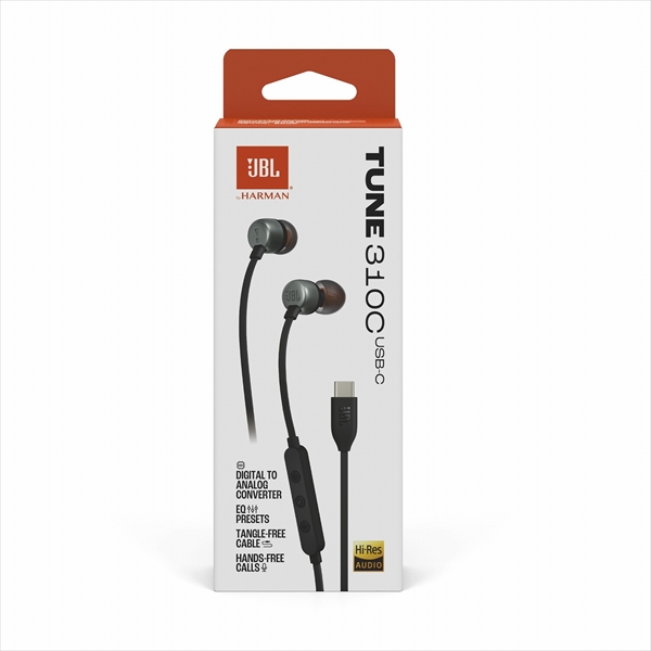 JBL TUNE310C ブラック (JBLT310CBLK) ジェービーエル 有線イヤホン 