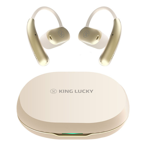KING LUCKY i31pro Max Gold ワイヤレスイヤホン オープンイヤー 耳を