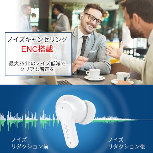 Wooask M3 +PLUS オン＆オフライン対応版 ホワイト ワイヤレスイヤホン