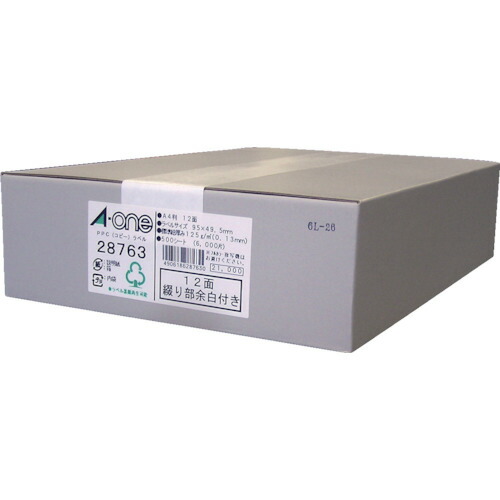 スリーエム ジャパン　3M　エーワン　ＰＰＣラベル　Ａ４‐１２面　（５００枚入）　【品番：28763】