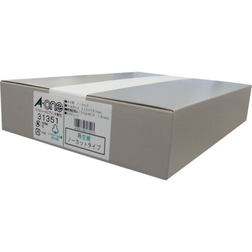 スリーエム ジャパン　3M　エーワン　ラベルシール（プリンタ兼用）再生紙　１面　（３００枚入）　【品番：31351】