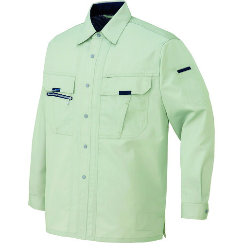 アイトス（AITOZ）　長袖シャツ（男女兼用）　アースグリーン　６Ｌ　【品番：9035-005-6L】