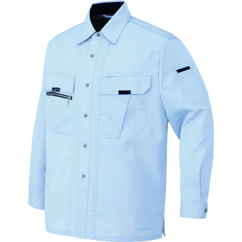 アイトス（AITOZ）　長袖シャツ（男女兼用）　サックス　６Ｌ　【品番：9035-007-6L】