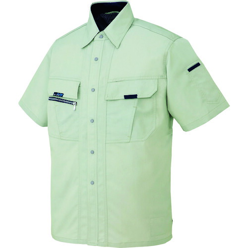 アイトス（AITOZ）　半袖シャツ（男女兼用）　アースグリーン　６Ｌ　【品番：9037-005-6L】