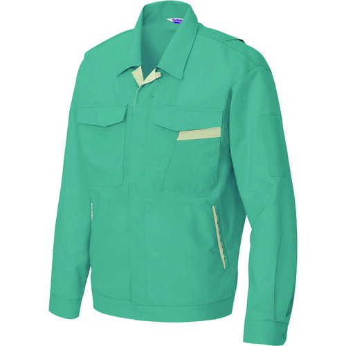 アイトス（AITOZ）　長袖サマージャンパー（男女兼用）　ターコイズ×アースグリーン　５Ｌ　【品番：961-027-5L】