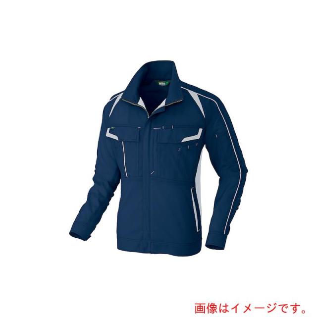 アイトス（AITOZ）　春夏長袖ストレッチブルゾン（エコワーカーストレッチ）　ネイビー　５Ｌ　【品番：AZ1930-008-5L】
